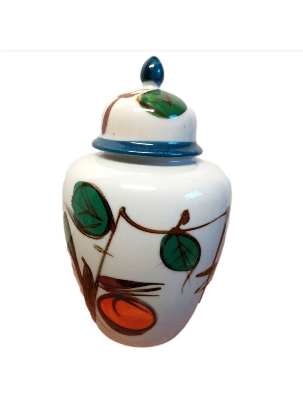 Vintage* Oriental Hand-painted Porcelain Ginger Jar